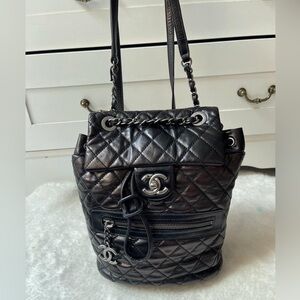 ❤️❤️Authentic Chanel Black Calfskin Paris-Salzburg Mountain backpack